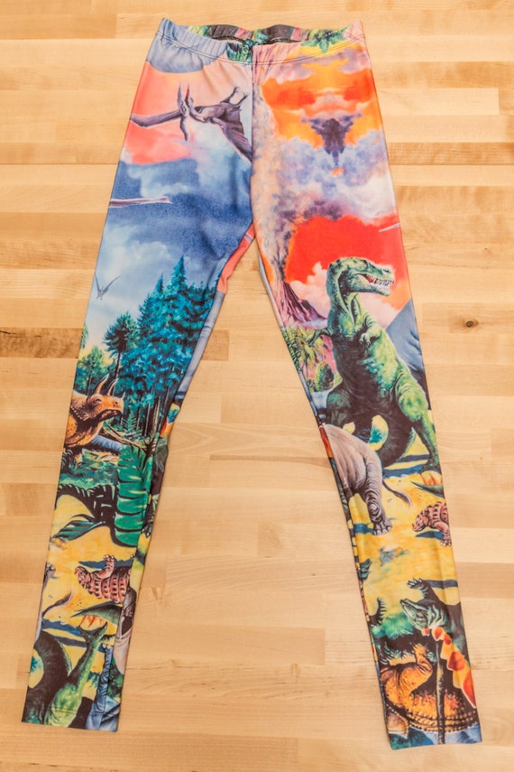 Dinosaur Leggings by eatmeclothing on Etsy