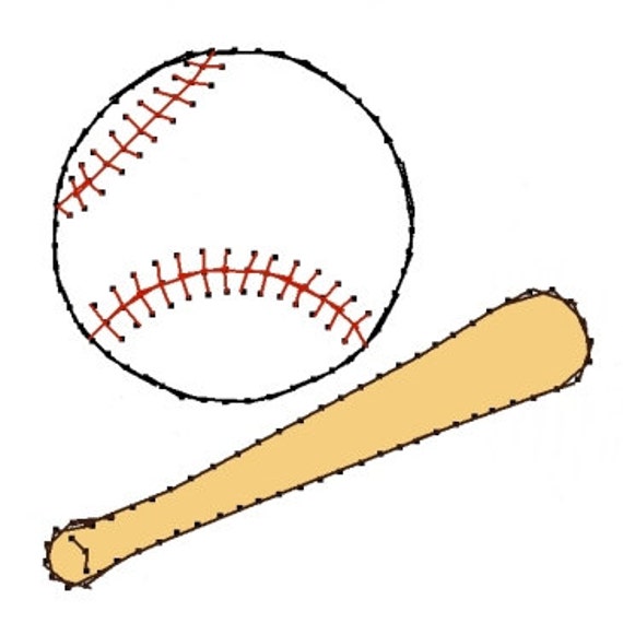 Baseball Bat Sport Masculine Paper Embroidery Pattern for Baseball bat sport masculine paper embroidery pattern for