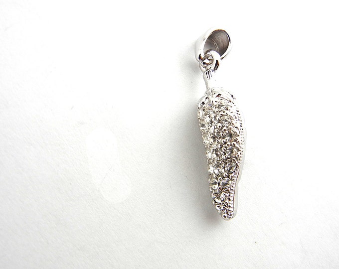 Rhinestone Dimensional Chili Pepper Pendant