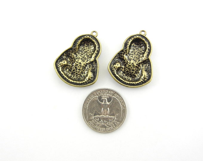 Pair of Antique Gold-tone Laughing Buddha Charms