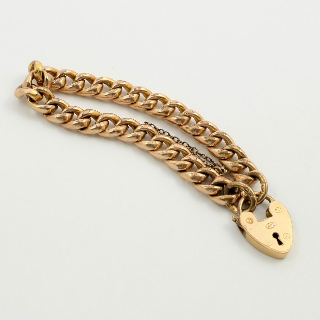 Antique Edwardian 18ct 18k Rolled Gold Charm Bracelet with