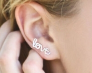 Love Earring, Sterling Silver or Gold Filled
