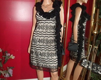 4-pc Vintage Flapper Dress Fringes 20s Theme Evening Holiday Size M