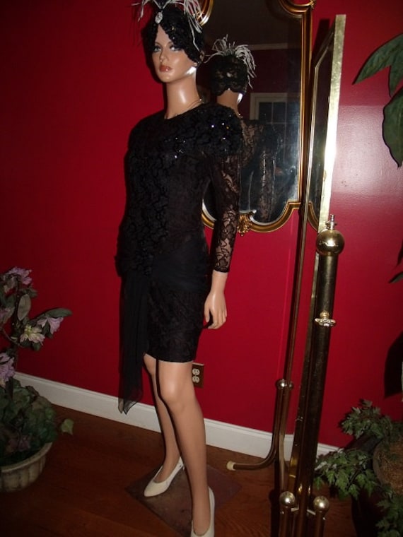 G.Gatsby Black Flapper Dress Burlesque style Adult 20s
