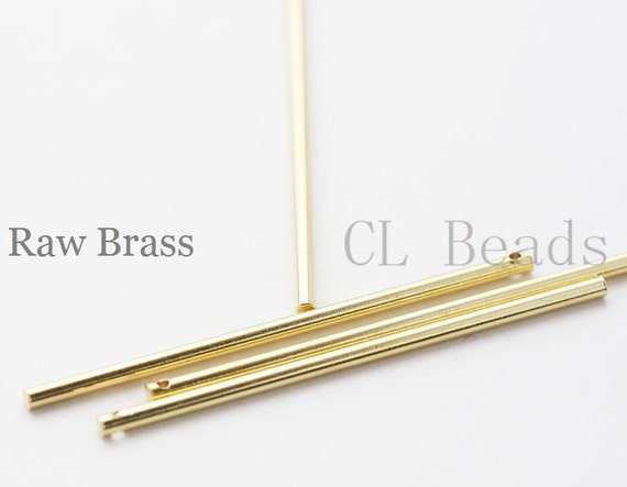 10 Pieces Raw Brass Long Bar - Stick 2x51mm (1714C-T-77) from clbeads ...