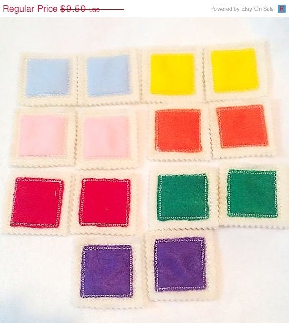 EASTER SALE Learn your colors Memory Concentration Game set includes 7 matches 14 cards great stocking stuffer Il_570xn