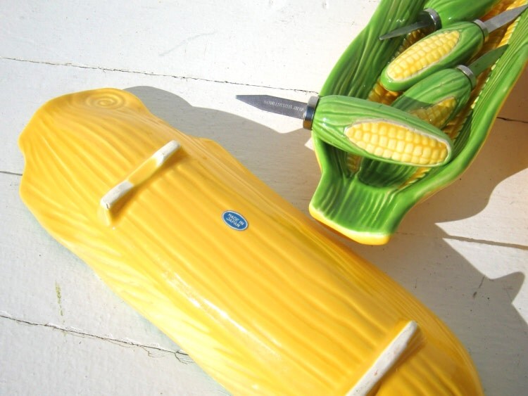 Vintage Corn on the Cob Trays with Stainless by MellowMermaid