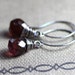 Tourmaline Earrings Sterling Silver Wire Wrapped Earrings Rustic Jewelry Burgundy Gemstone Earrings