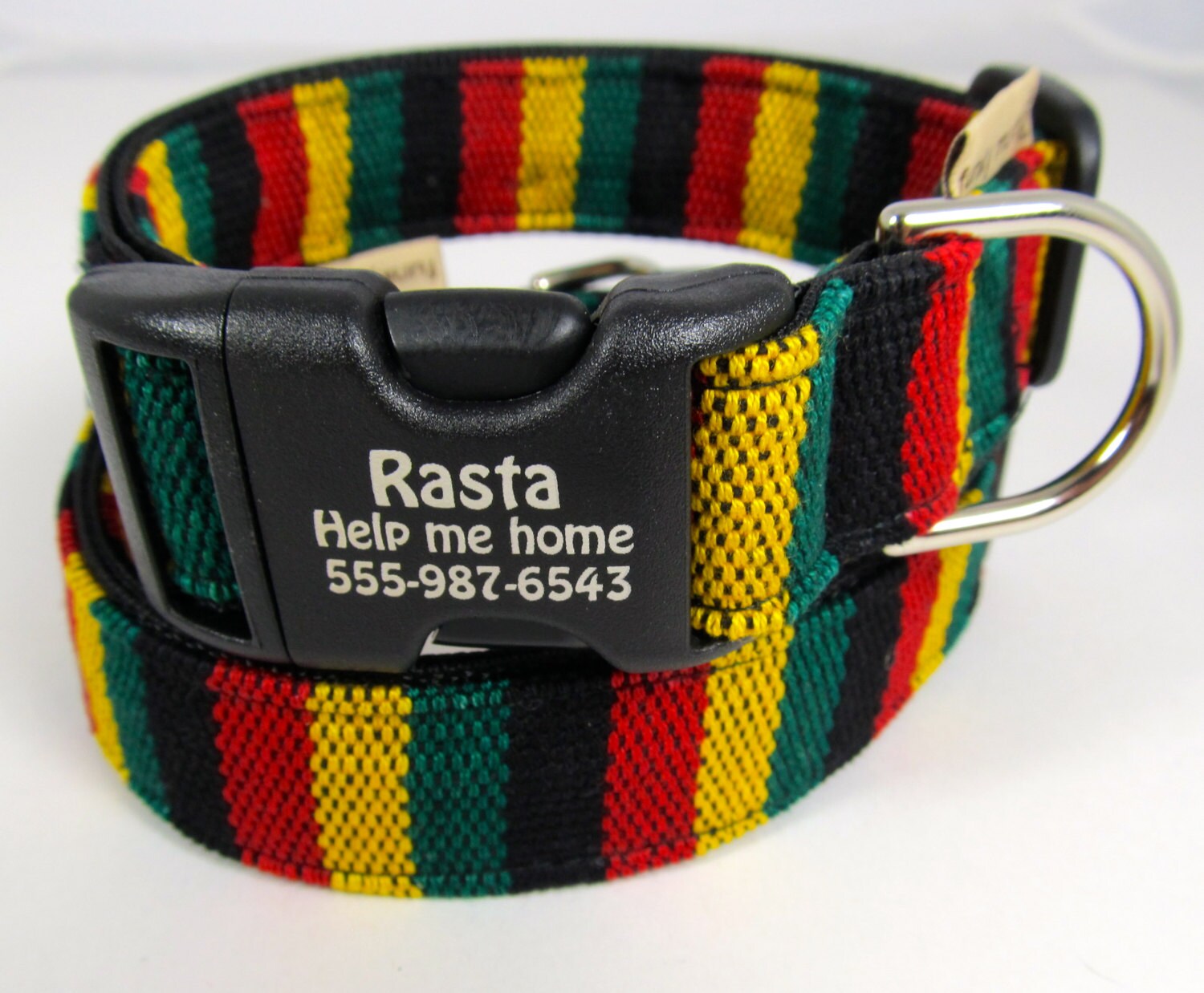 Rasta dog personalized collar Bob Marley Jamaican Style Hand Etsy