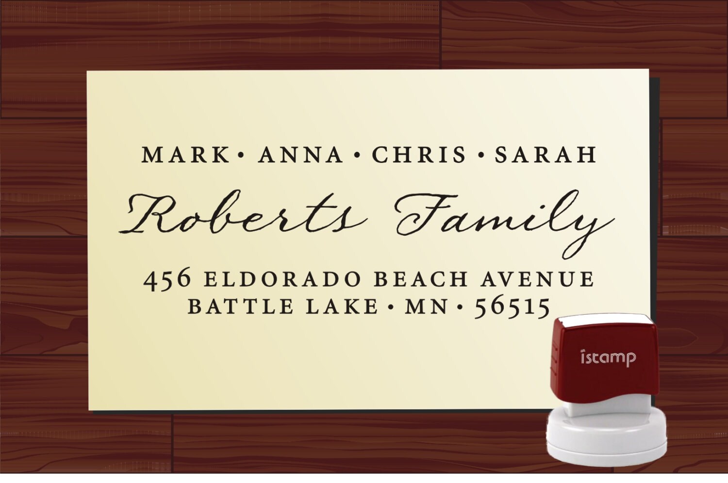 Custom Address Stamp – Personalized Swirl Calligraphy Script Statmp for ...