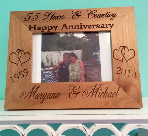 Personalized wood frame anniversary frame anniversary