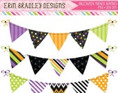50% OFF SALE Halloween Friends Bunting Banner Flag Clipart Commercial Use Clip Art Graphics INSTANT Download Il_170x135