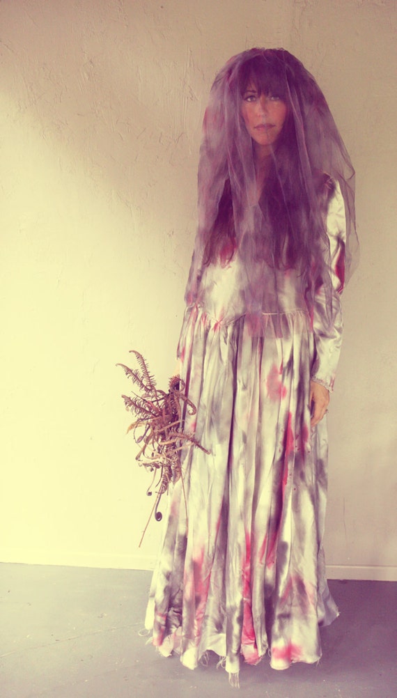 Zombie Bride costume / scary wedding bride Halloween costume/