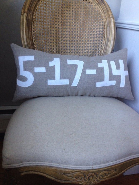 Custom Date Pillow Wedding Birth