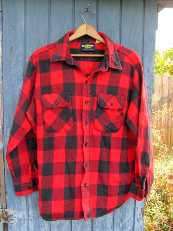80s black and red checkered shirt / button up shirt