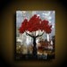 Abstract Painting. Wall Art. Modern Art. Original. Contemporary Painting. Red Tree Painting Huge. 24 x 30. Blue Brown burnt orange gold