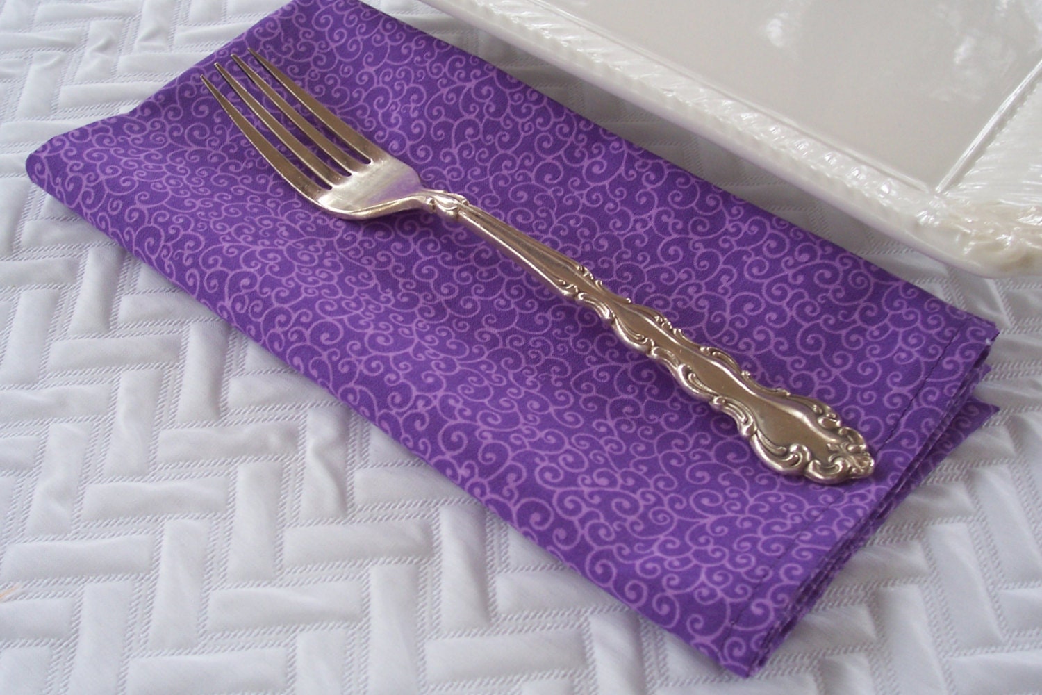 Dinner Napkins Purple Swirls Purple Napkins Lavender
