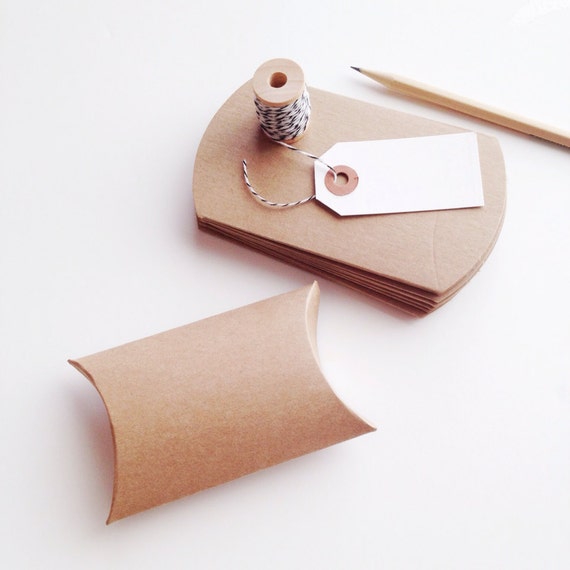 Items similar to Small Kraft Pillow Boxes Set of 10 on Etsy