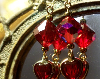 Firefly | Red Crystal Heart Earrings main image 0