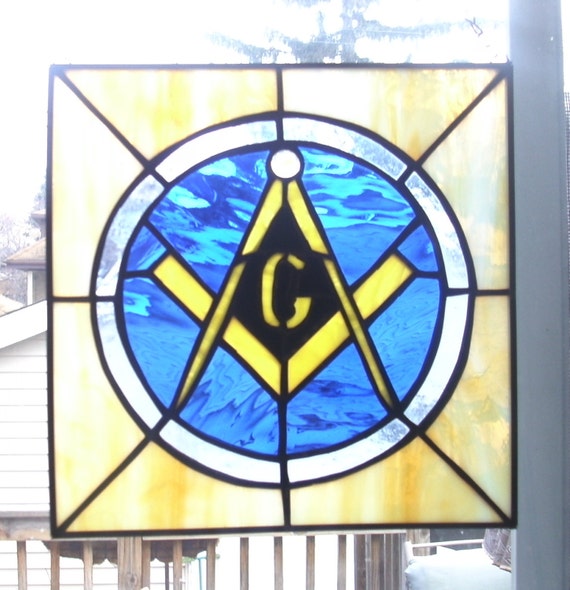 Stained Glass Masonic Symbol Panel/Suncatcher...Made to Order