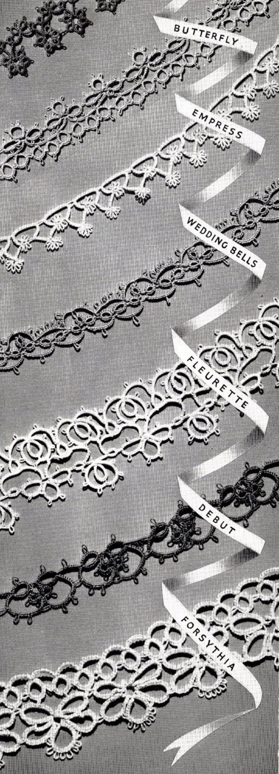 Vintage Tatting Pattern A Delicate Feminine Collar Edging JUST £1.49 