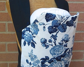 Reversible Mei Tai Carrier - Country Blue Flowers and Blue Gingham