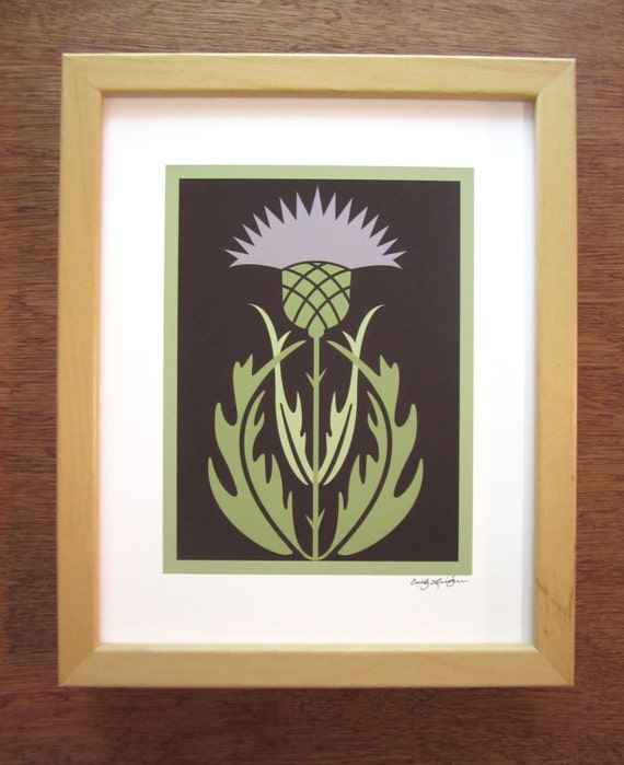 Arts and Crafts Style Thistle Art Print