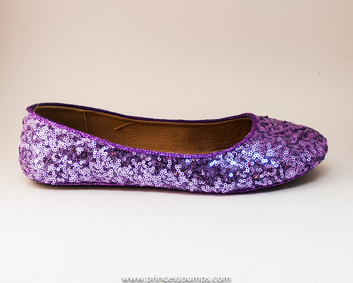 Lavender Purple Sequin Slipper Ballet Flats by princesspumps