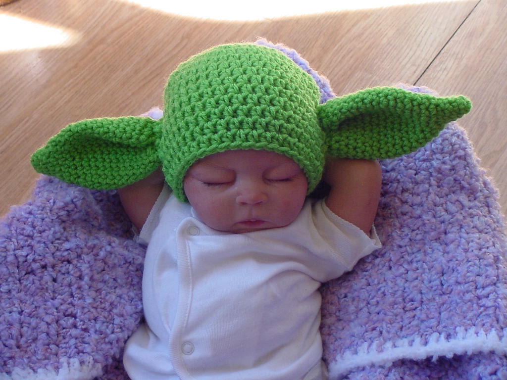 Baby Alien Hat Goblin Hat Yoda Inspired Hat by CrochetbyCarla