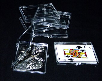 Clear Plastic Storage Boxes With Hinged Lids Shallow Depth 12 QTY SALE