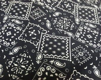 Bandana print fabric dark blue