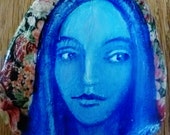 Blaue Madonna, malte Stein