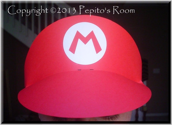 PH01 Super Mario Bros Party Hat Template SVG / Printable PDF Outline