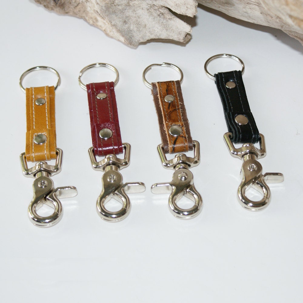Leather Key Chain with Swivel Lobster Clasp Leather Key Fob