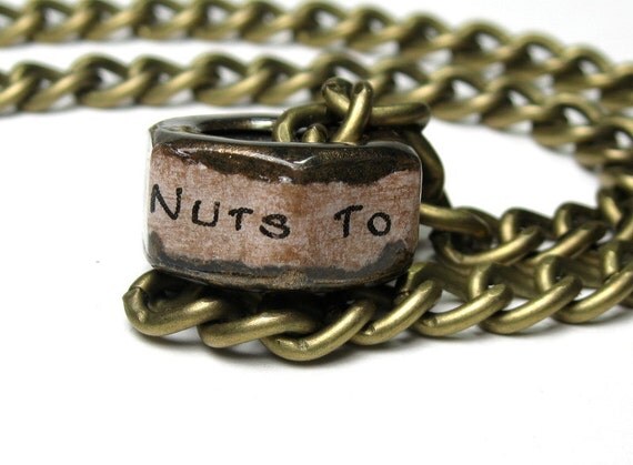 Nuts to You Industrial Chic Hex Nut Necklace Mens by jewelrybyNaLa
