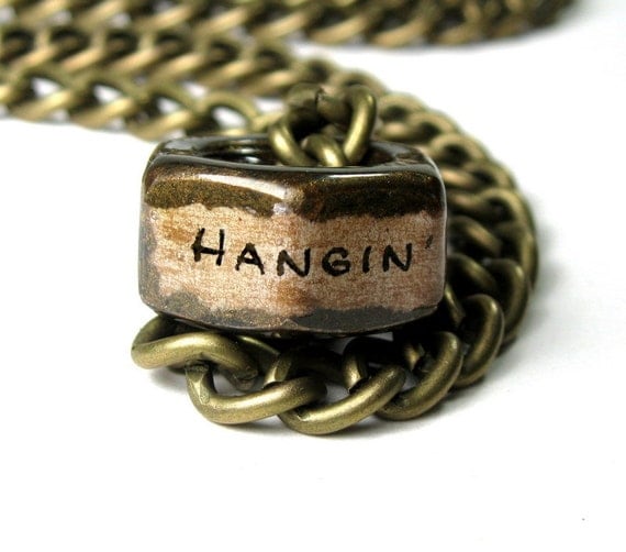 Hangin' With Nutsy Antique Brass Industrial Chic by jewelrybyNaLa
