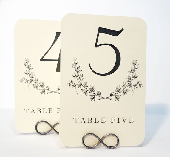 Items similar to Wreath Table Number Cards with Rounded Corners on Etsy