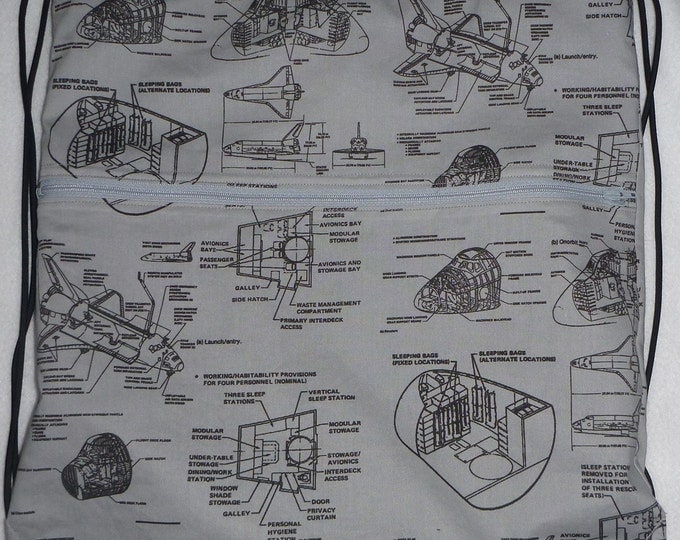 Space Shuttle Plans: Backpack/tote Custom Print