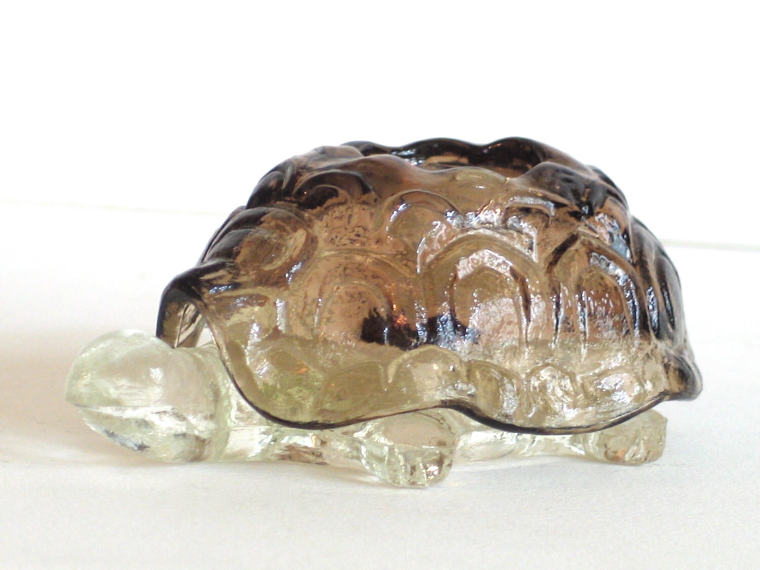 Glass Turtle Candle Holder or Trinket Dish Candle Holder
