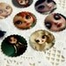Doll stickers set 6, cute stamp stickers / seals, for scrapbooking, collage n decoration, art by KarolinFelix