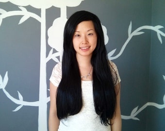 SALE: Ebony - Black Layerless Superlong Wig - FREE SHIPPING