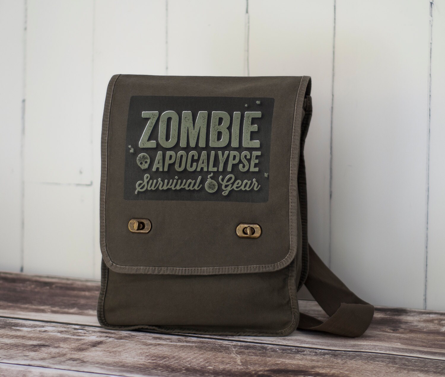Zombie Apocalypse Field Bag School Bag Khaki Green