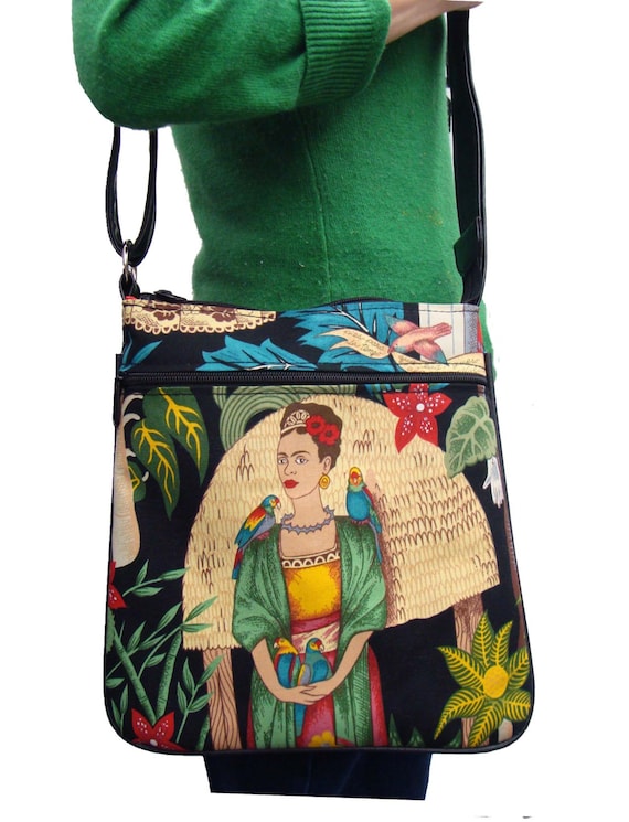 ... bag FRIDA KAHLO With Parrots in Jungle Latino Pattern Shoulder Bag