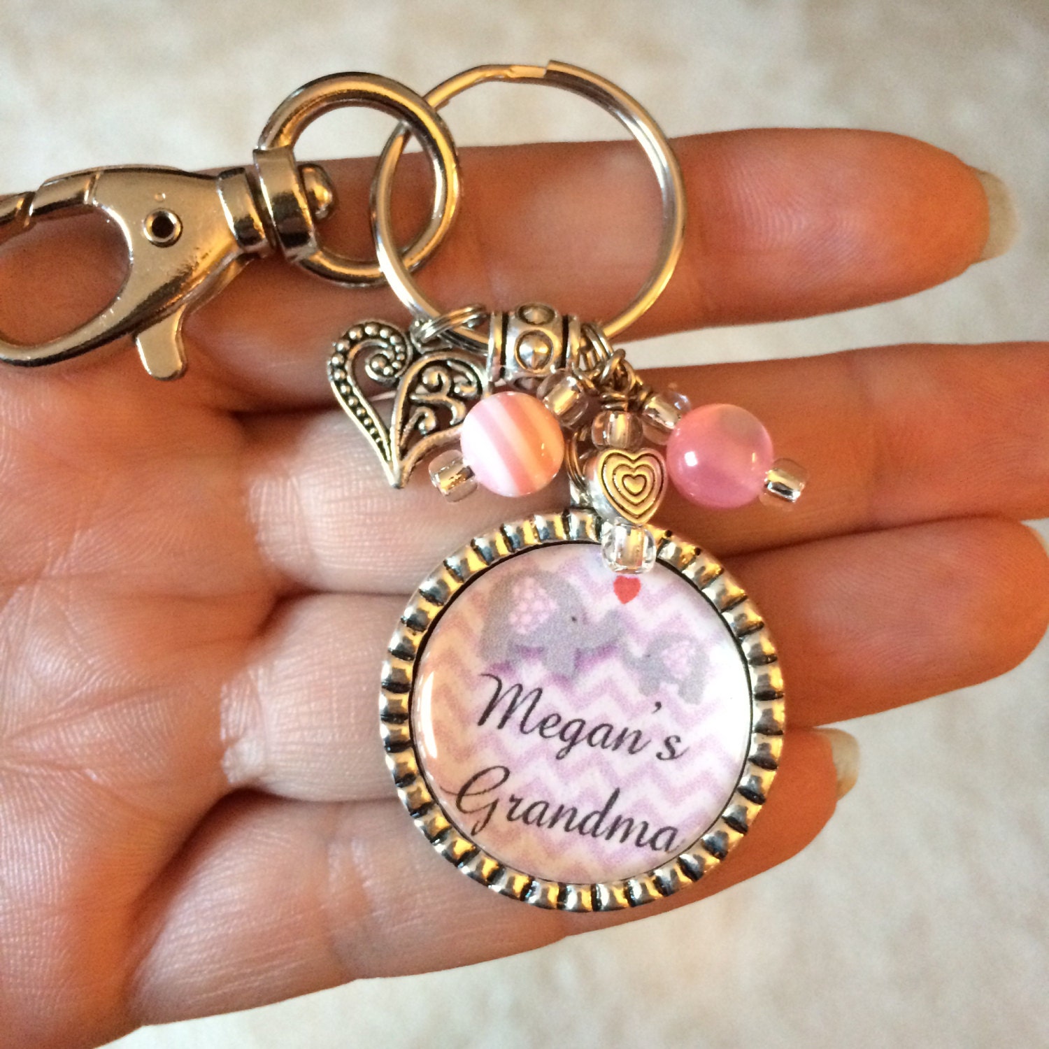 Grandma Keychain Key chain Personalized Name by scolemandesigns