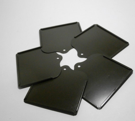 Vintage Metal Label Holders. Five Large Industrial Office