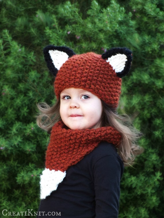 Knitting PATTERN-Baby Fox Hat and Cowl by CreatiKnit on Etsy