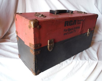 Awesome Vintage Top Fold Down 18 X 9 X 6 Latch Rca Case Used by TV Repairman (Item Has 50 % OFF APPLIED)