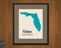 PERSONALIZED FLORIDA MAP Print Map of Florida Custom Wedding ...