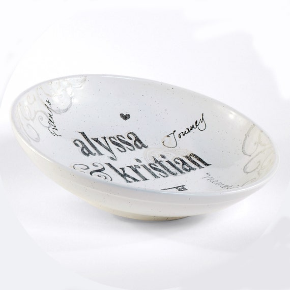 Personalized Name Wedding Gift Bowl FREE by MusewarePottery