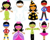 Halloween Kids V2 Cute Digital Clipart - Commercial Use OK - Halloween Graphics, Halloween Clipart, Halloween Costumes Il_170x135